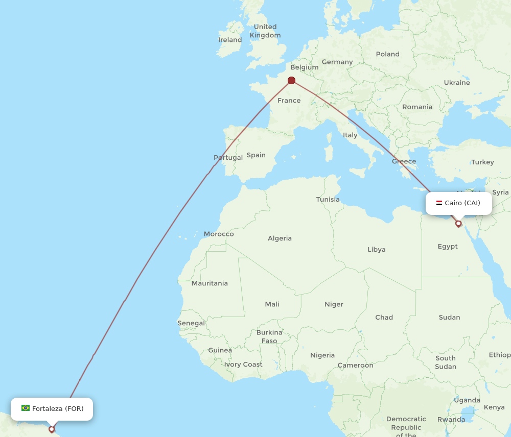 Flights From Cairo To Fortaleza CAI To FOR Flight Routes