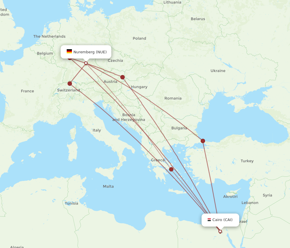 Flights From Cairo To Nuremberg Cai To Nue Flight Routes