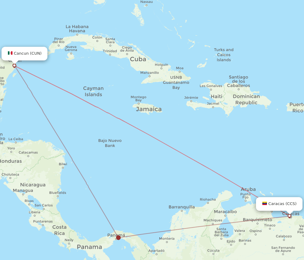 Flights From Caracas To Cancun CCS To CUN Flight Routes