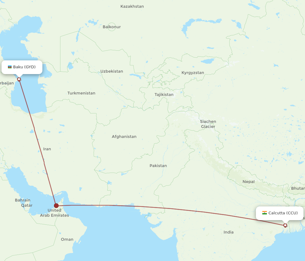 All Flight Routes From Kolkata To Baku Ccu To Gyd Flight Routes