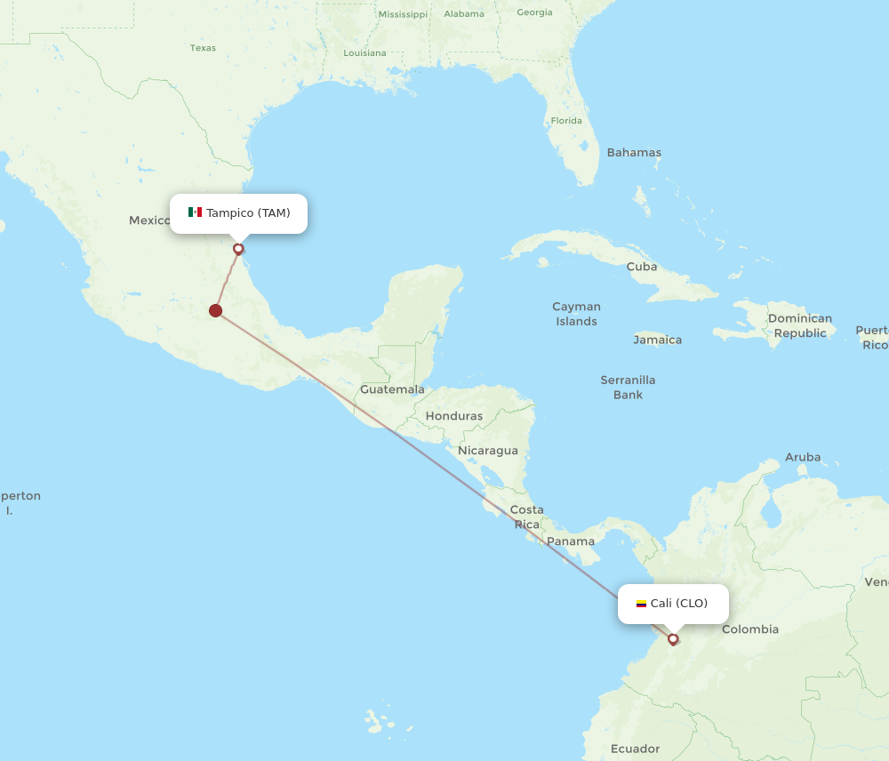 All Flight Routes From Tampico To Cali TAM To CLO Flight Routes