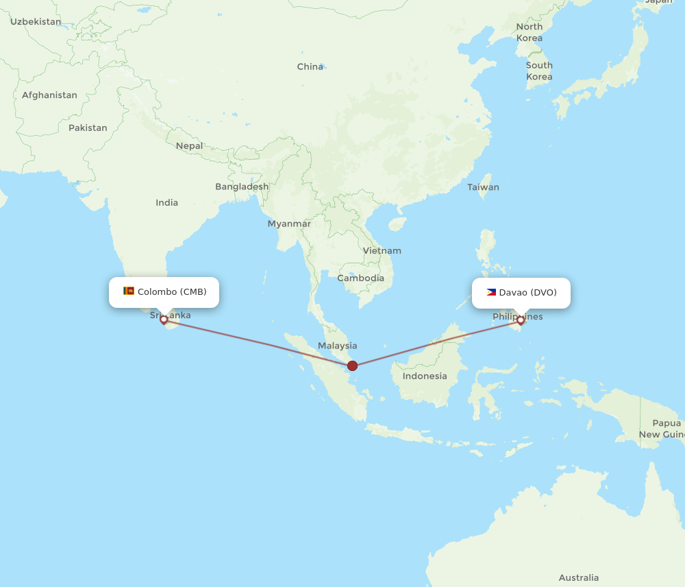 Flights From Colombo To Davao CMB To DVO Flight Routes