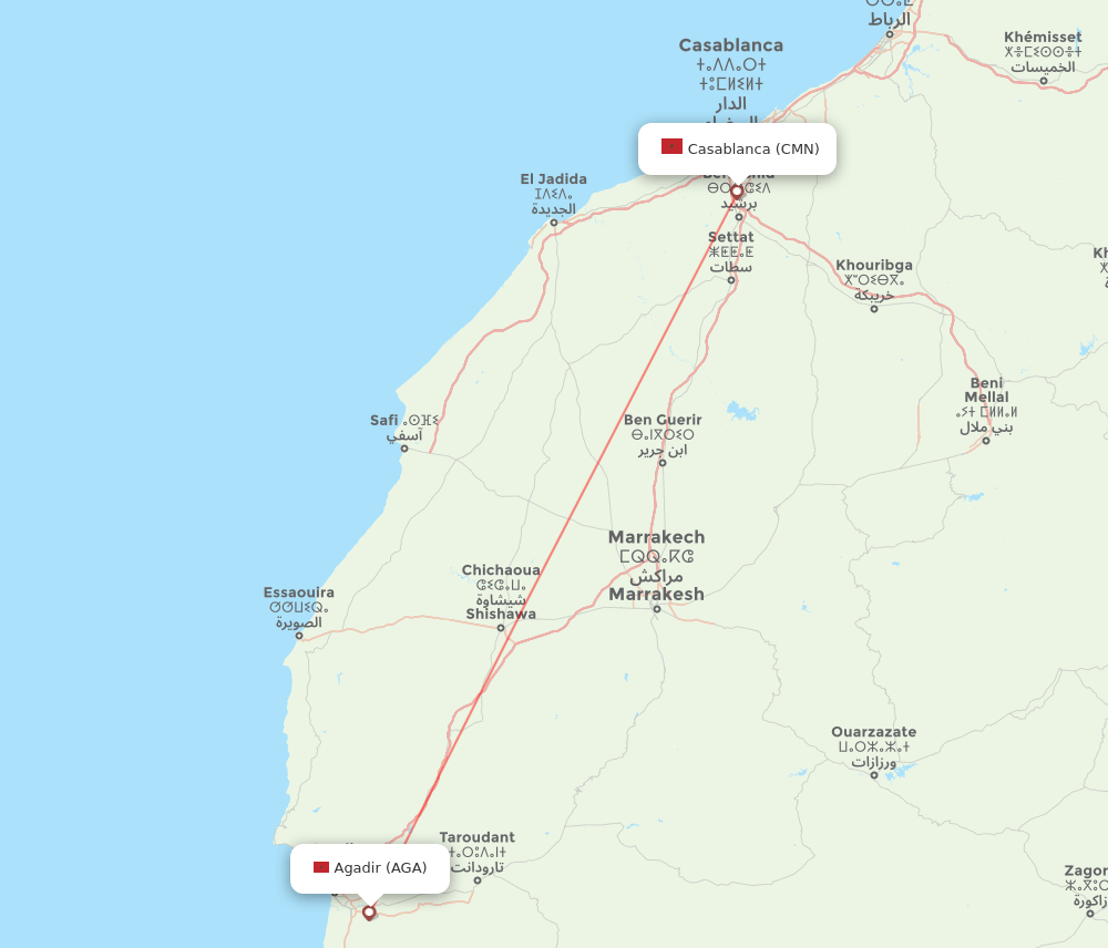 Flights From Casablanca To Agadir CMN To AGA Flight Routes