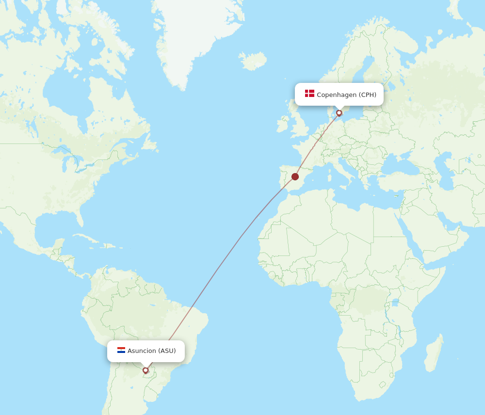 Flights From Asuncion To Copenhagen Asu To Cph Flight Routes