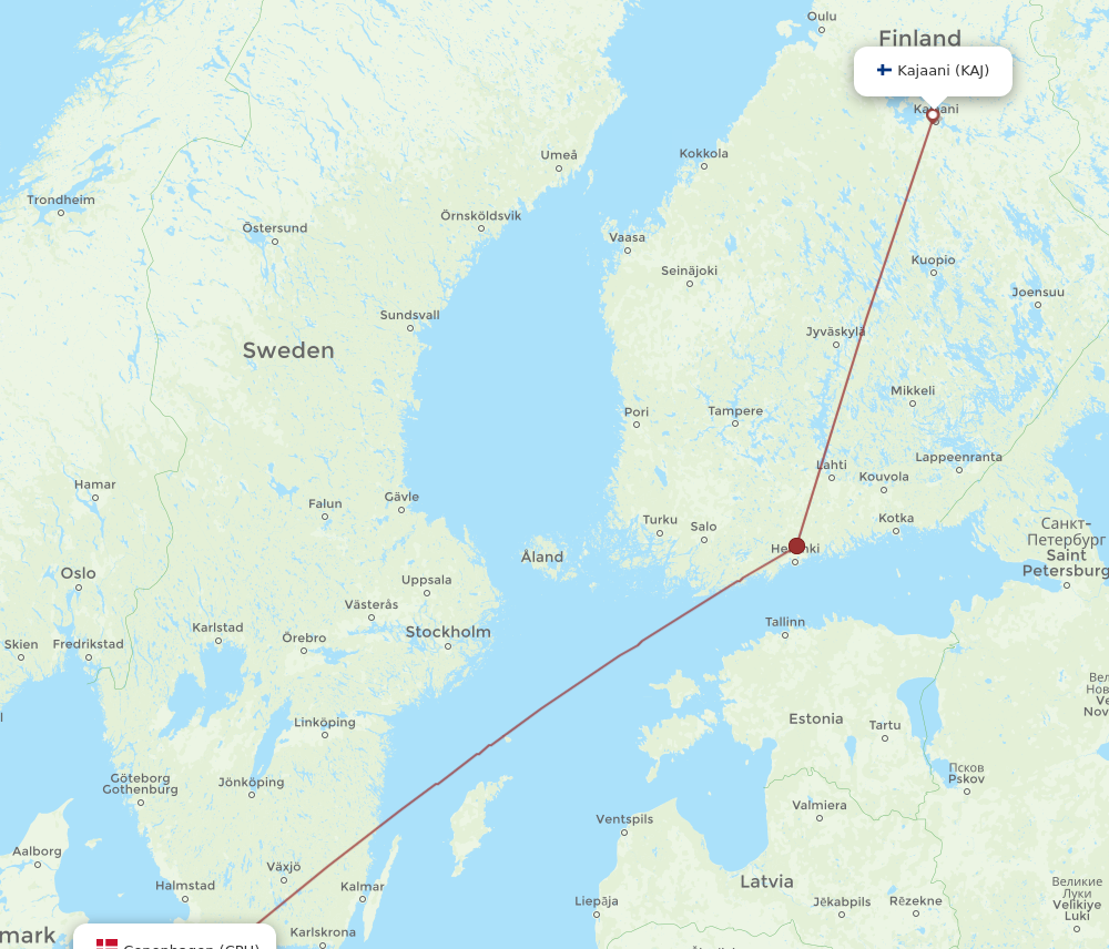 Flights From Copenhagen To Kajaani Cph To Kaj Flight Routes