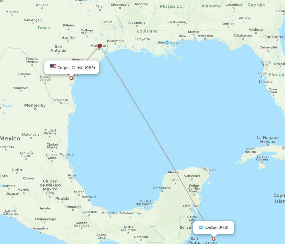 Flights From Corpus Christi To Roatan Crp To Rtb Flight Routes