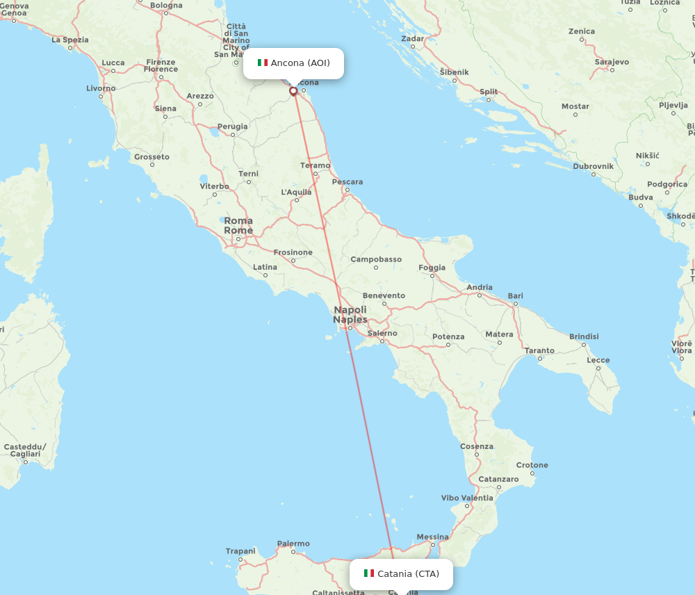 All Flight Routes From Catania To Ancona Cta To Aoi Flight Routes