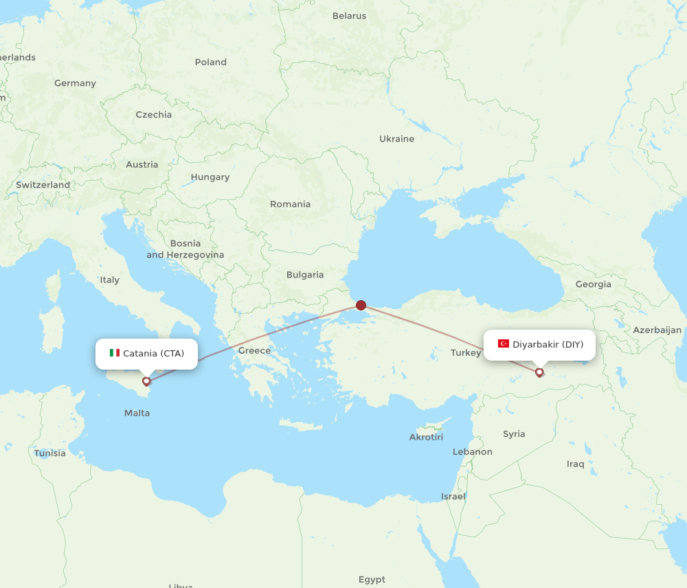 Flights From Catania To Diyarbakir Cta To Diy Flight Routes