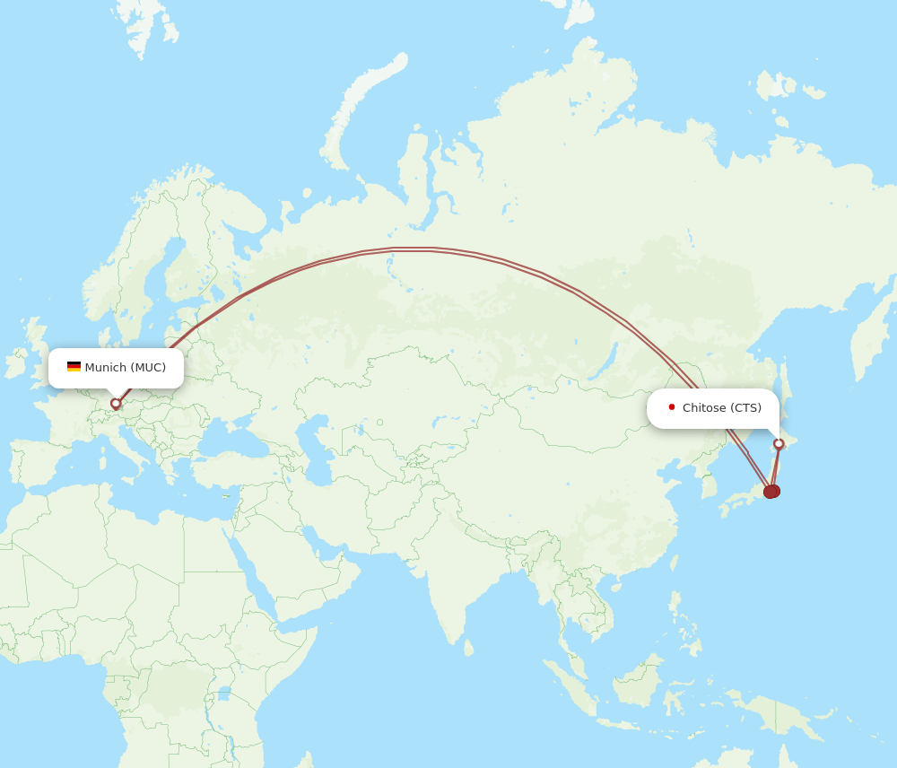 All Flight Routes From Sapporo To Munich CTS To MUC Flight Routes