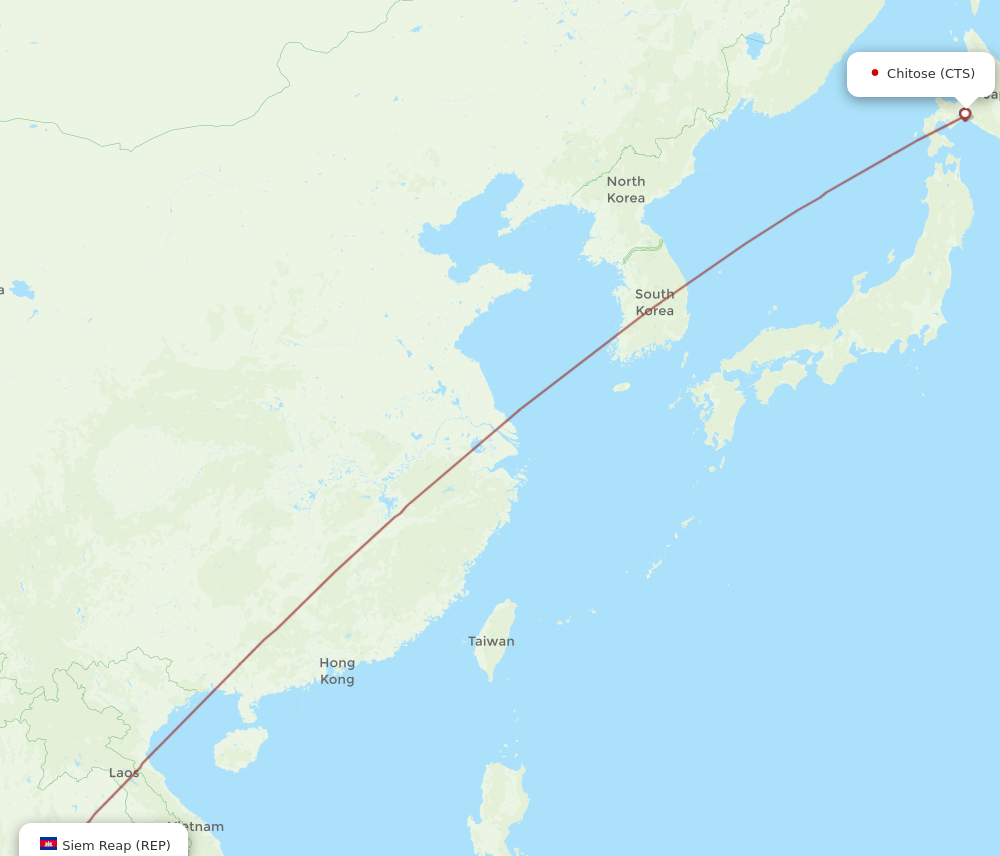 All Flight Routes From Sapporo To Siem Reap Cts To Rep Flight Routes