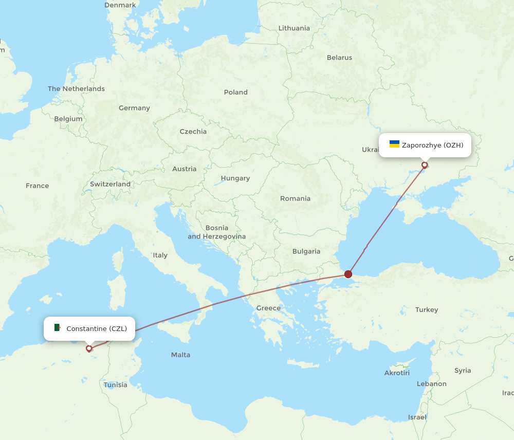 Flights From Constantine To Zaporozhye CZL To OZH Flight Routes