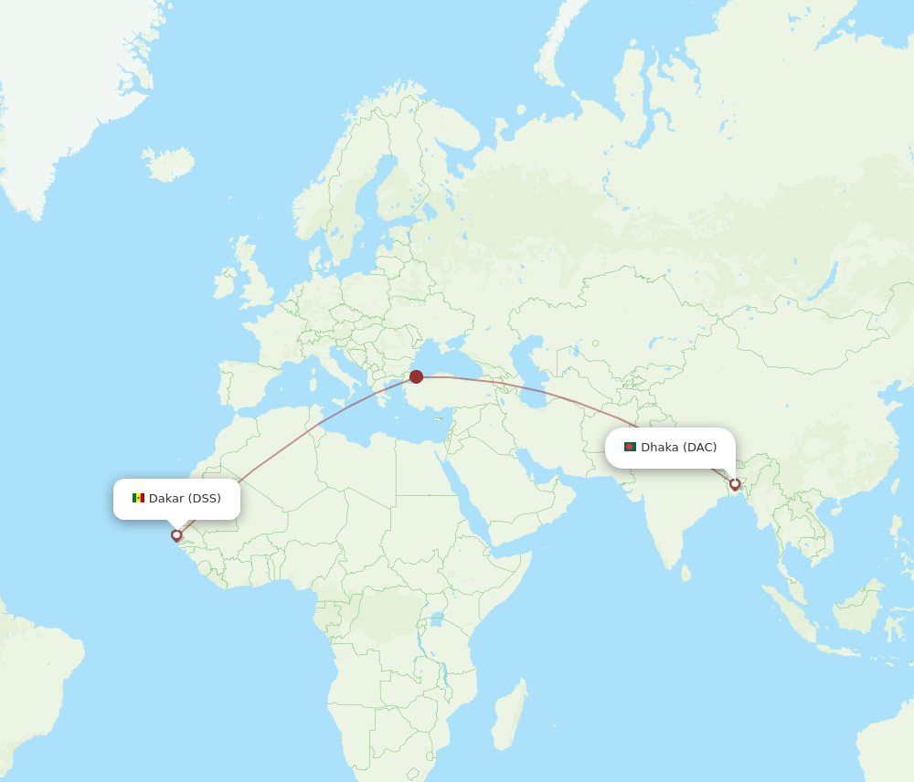 Flights From Dhaka To Dakar DAC To DSS Flight Routes