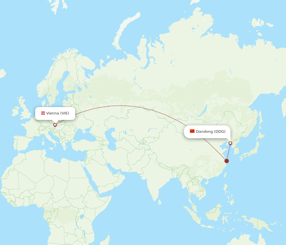 Flights From Vienna To Dandong VIE To DDG Flight Routes