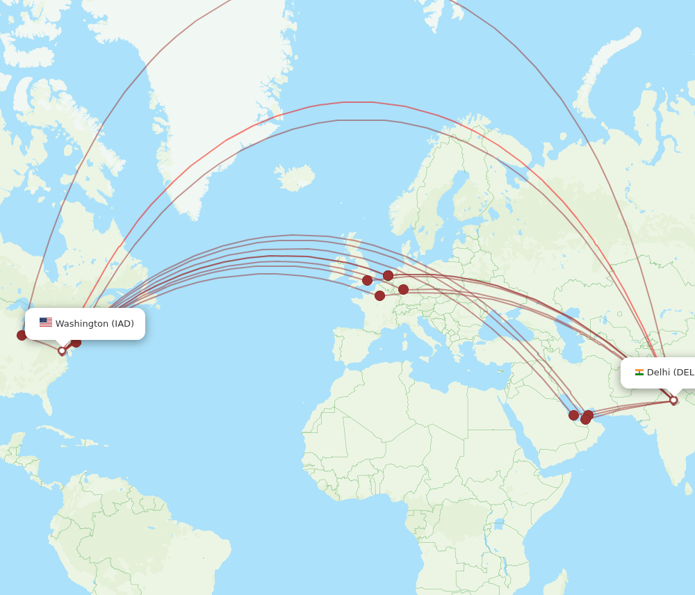 All Flight Routes From Delhi To Dulles Del To Iad Flight Routes