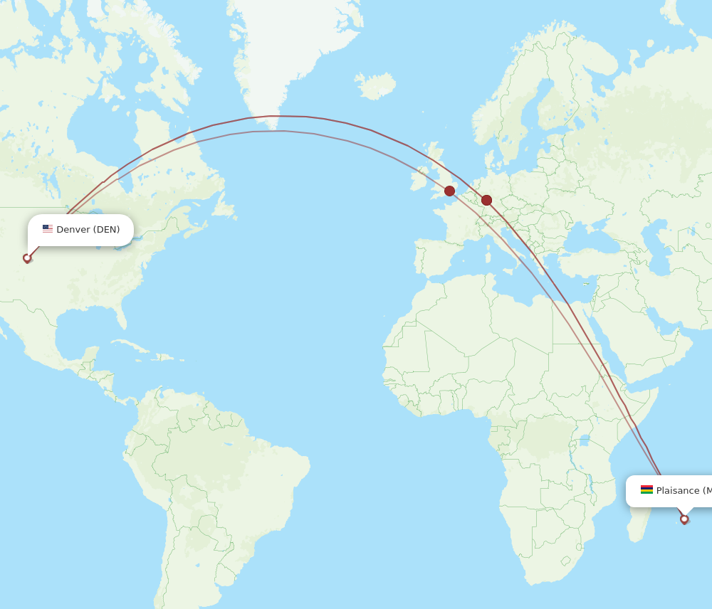 All Flight Routes From Denver To Mauritius Den To Mru Flight Routes