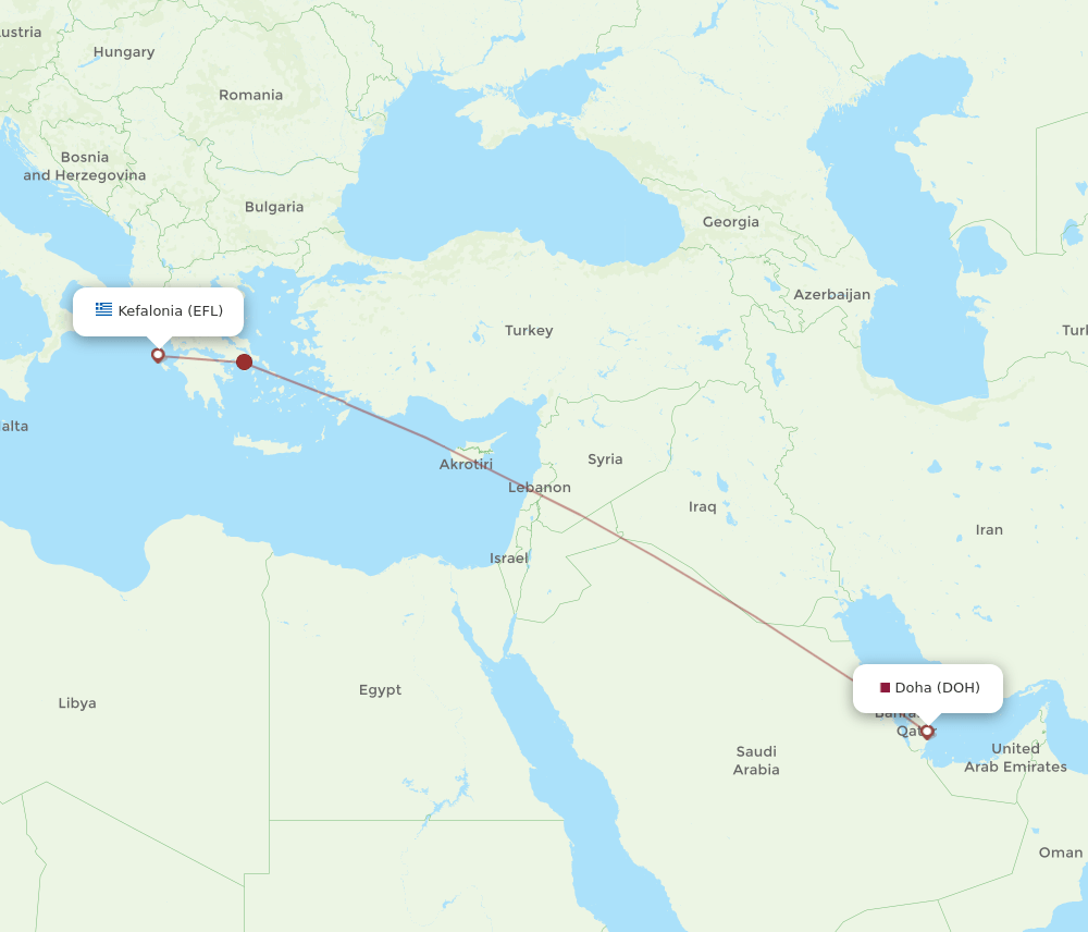 All Flight Routes From Doha To Kefallinia Doh To Efl Flight Routes