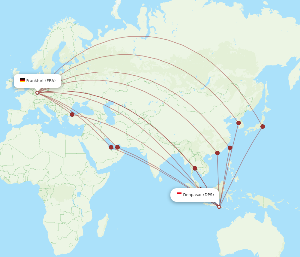 All Flight Routes From Denpasar To Frankfurt DPS To FRA Flight Routes