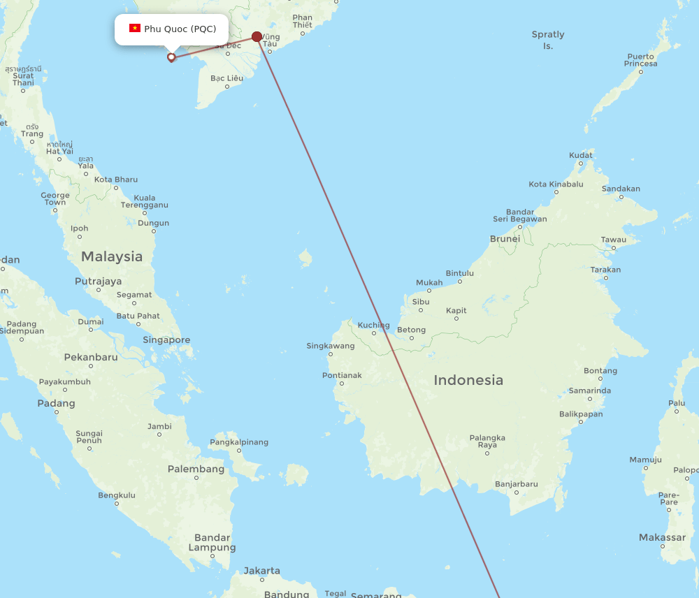 All Flight Routes From Denpasar To Phu Quoc DPS To PQC Flight Routes