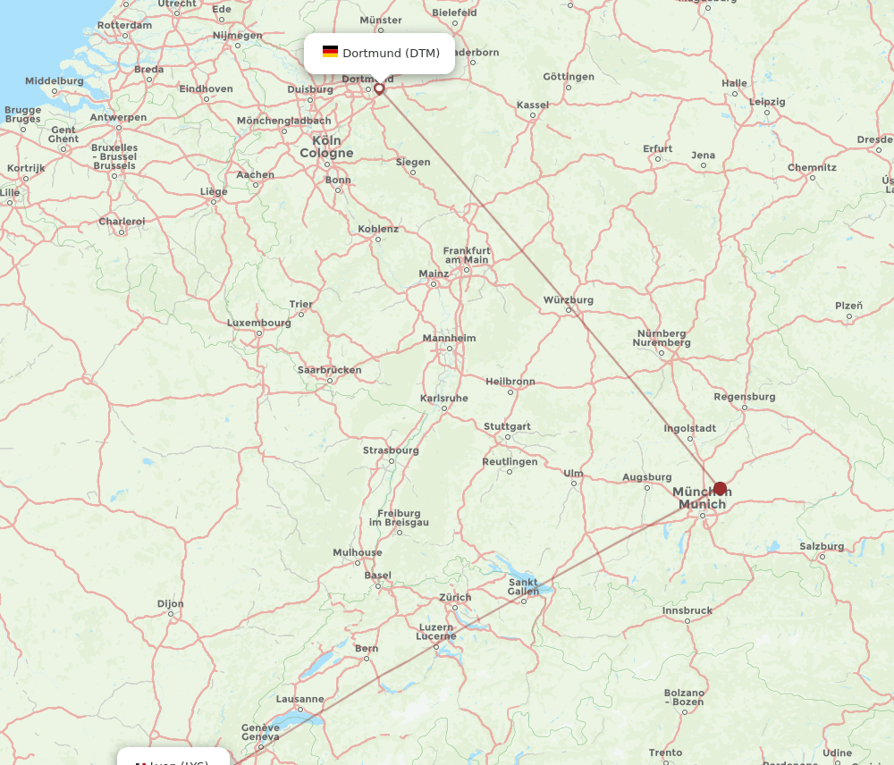 Flights From Dortmund To Lyon Dtm To Lys Flight Routes