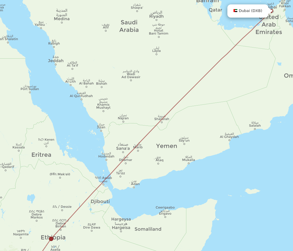 All Flight Routes From Dubai To Jinka Dxb To Bco Flight Routes