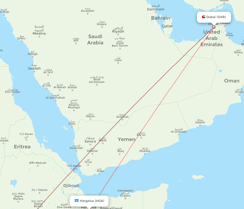 All Flight Routes From Dubai To Hargeisa Dxb To Hga Flight Routes