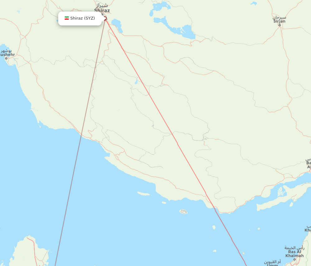 All Flight Routes From Dubai To Shiraz Dxb To Syz Flight Routes