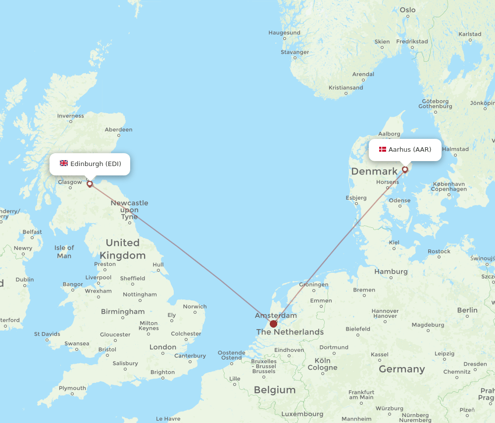 All Flight Routes From Edinburgh To Aarhus Edi To Aar Flight Routes