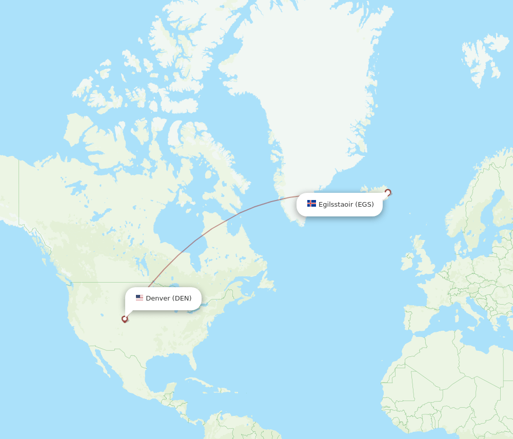 All Flight Routes From Egilsstadir To Denver Egs To Den Flight Routes