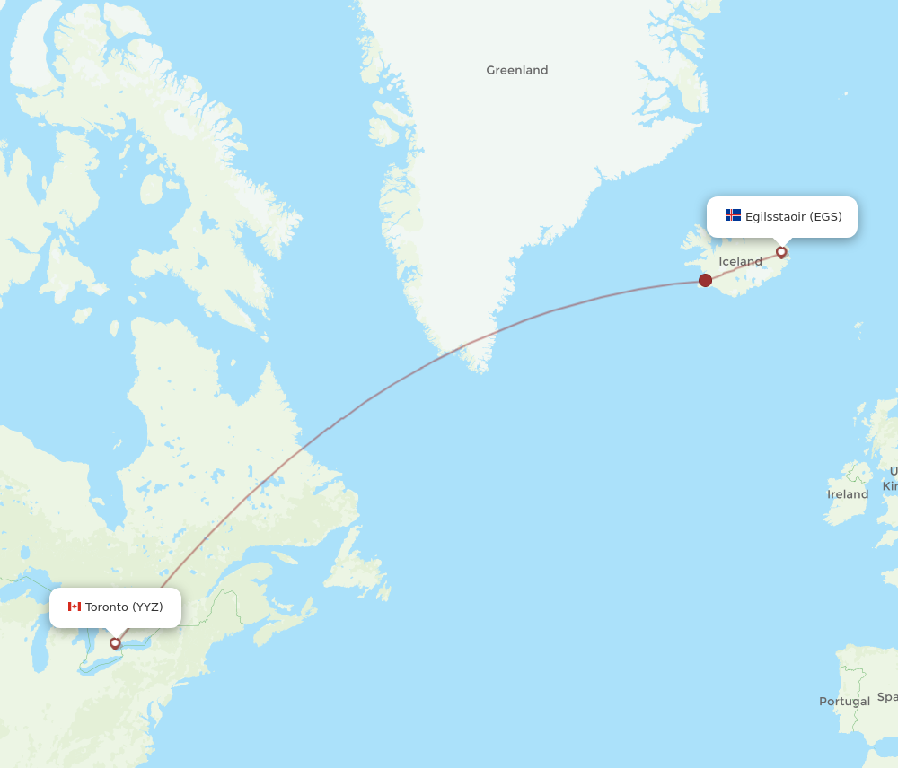 All Flight Routes From Egilsstadir To Toronto EGS To YYZ Flight Routes