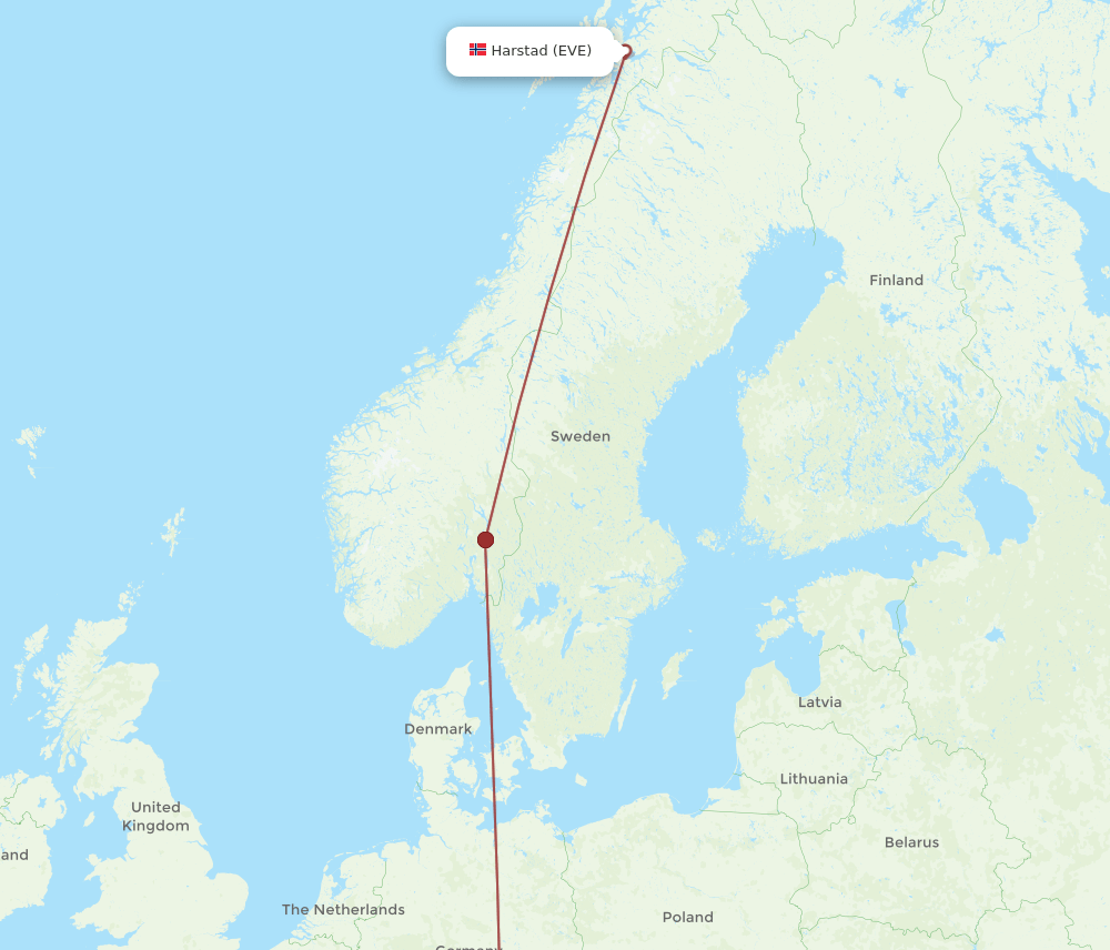 All Flight Routes From Harstad Narvik To Munich Eve To Muc Flight Routes