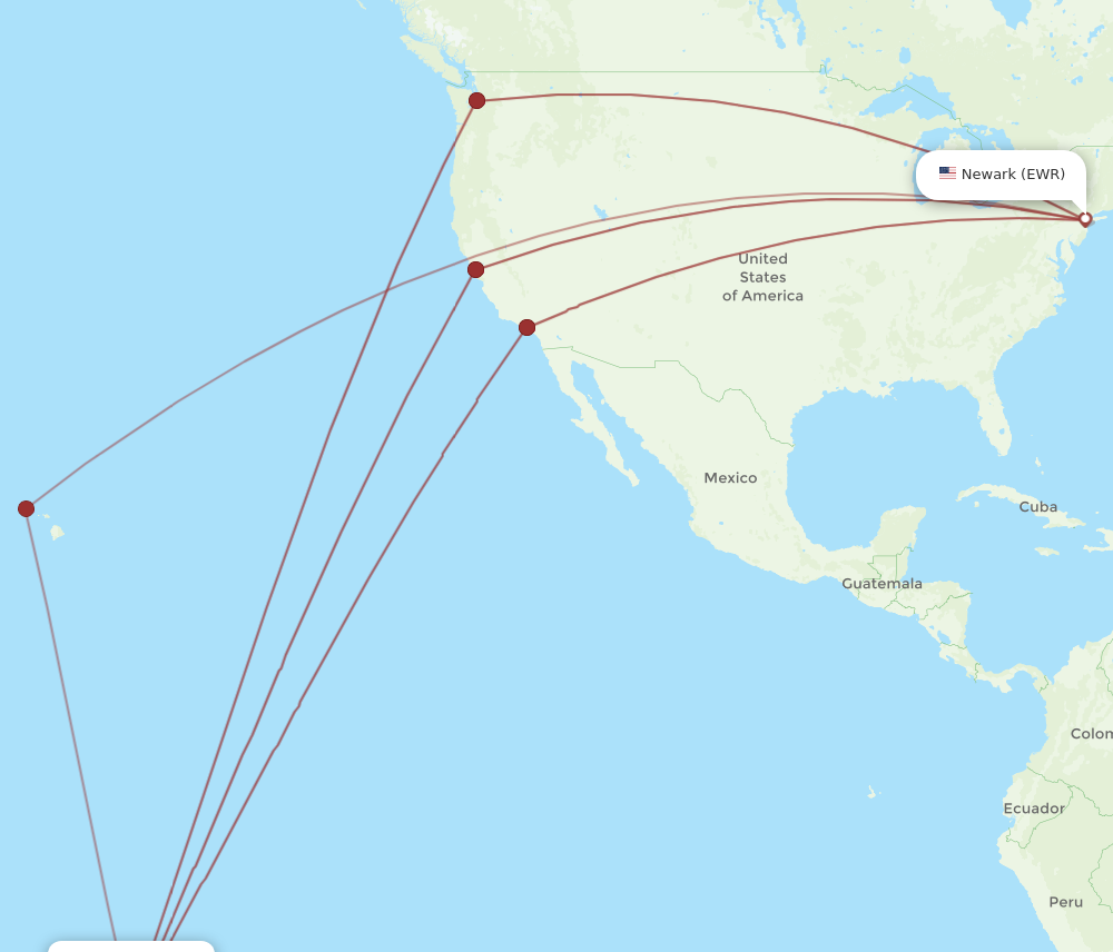 All Flight Routes From New York To Papeete Ewr To Ppt Flight Routes