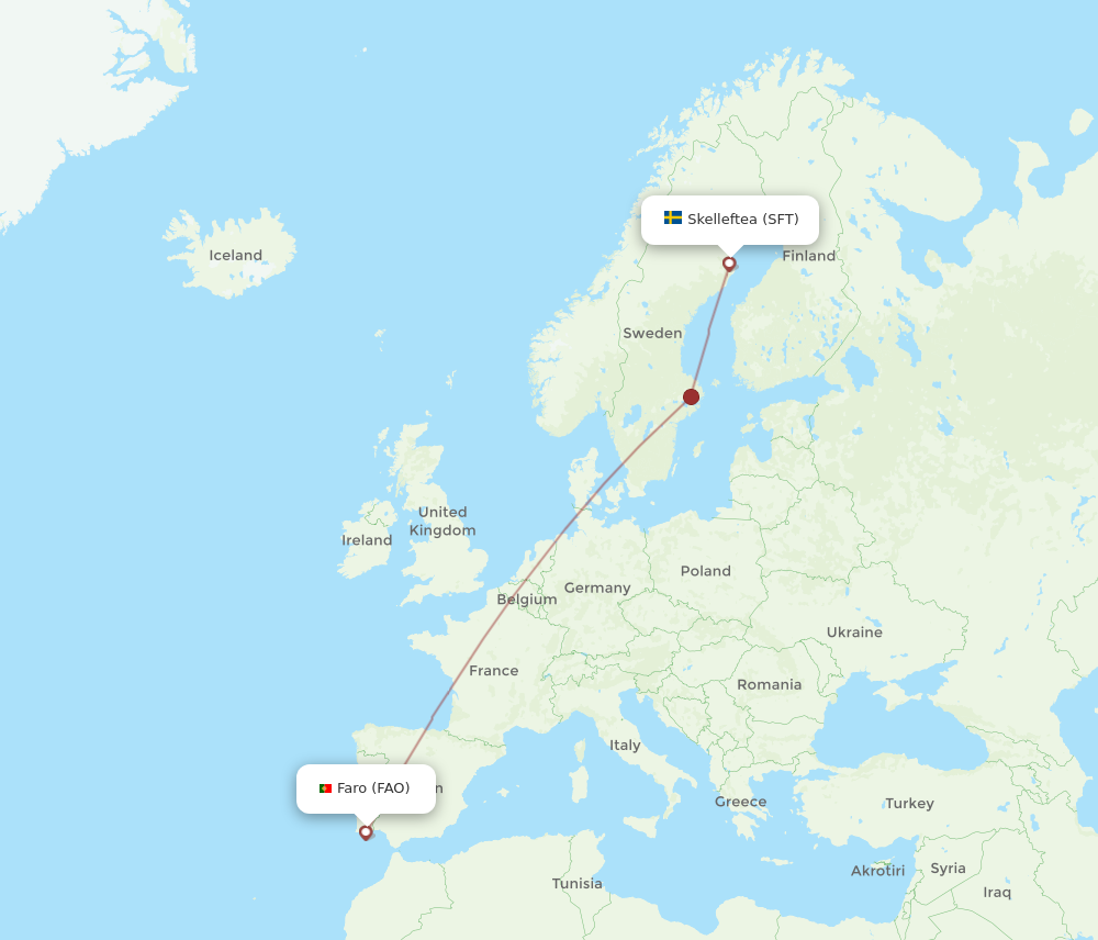 All Flight Routes From Faro To Skelleftea Fao To Sft Flight Routes