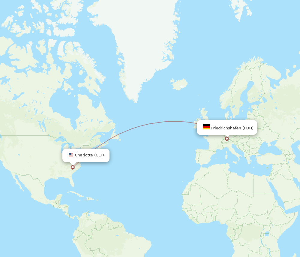 All Flight Routes From Friedrichshafen To Charlotte Fdh To Clt