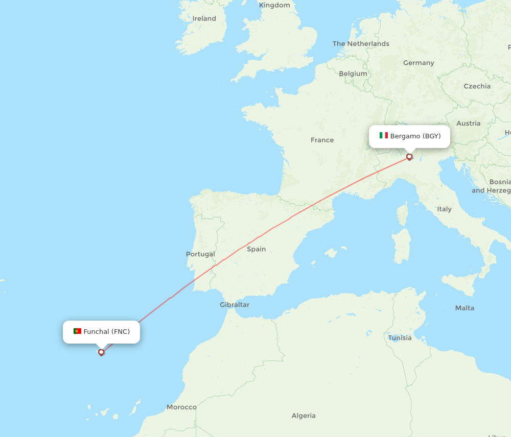 All Flight Routes From Funchal To Milan Fnc To Bgy Flight Routes