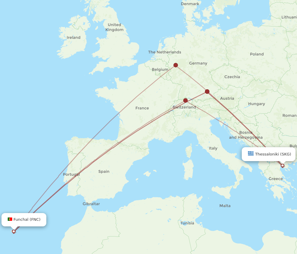 All Flight Routes From Funchal To Thessaloniki Fnc To Skg Flight Routes