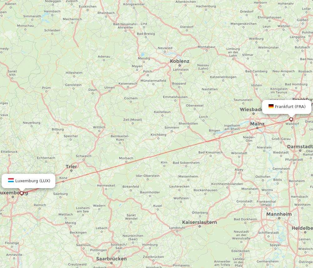 Flights From Frankfurt To Luxembourg Fra To Lux Flight Routes