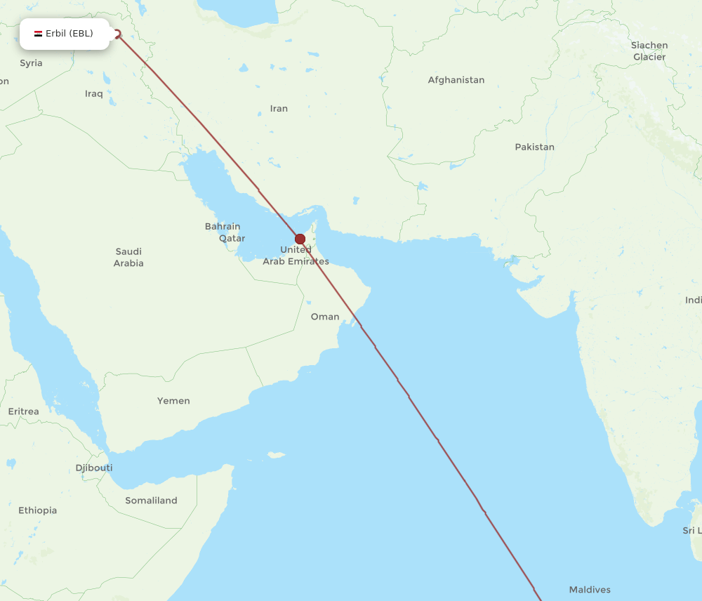 Flights From Gan Island To Erbil Gan To Ebl Flight Routes