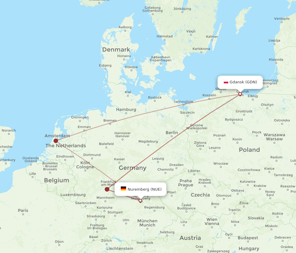 Flights From Gdansk To Nuremberg GDN To NUE Flight Routes