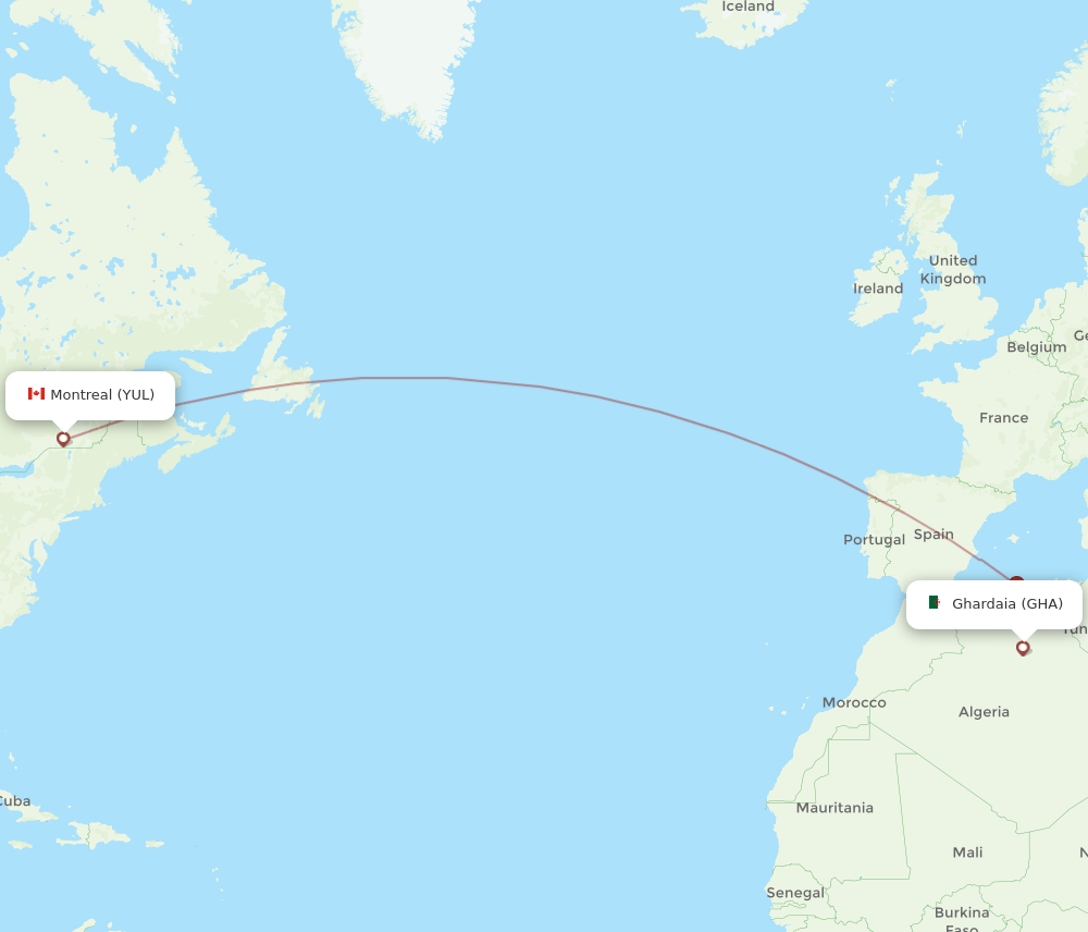 Flights From Montreal To Ghardaia YUL To GHA Flight Routes