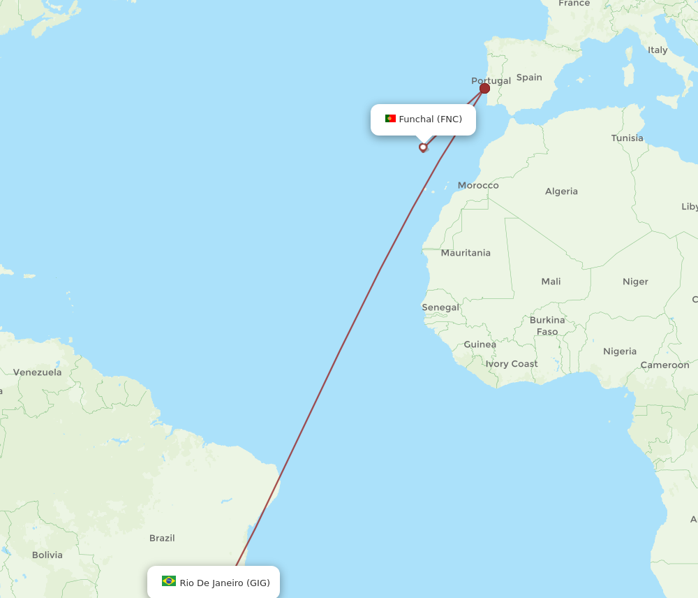 All Flight Routes From Rio De Janeiro To Funchal Gig To Fnc Flight