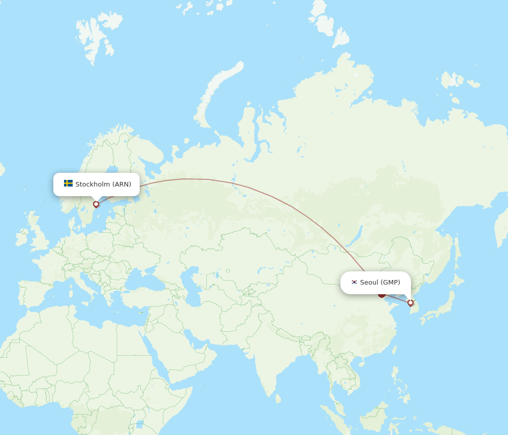 All Flight Routes From Seoul To Stockholm Gmp To Arn Flight Routes