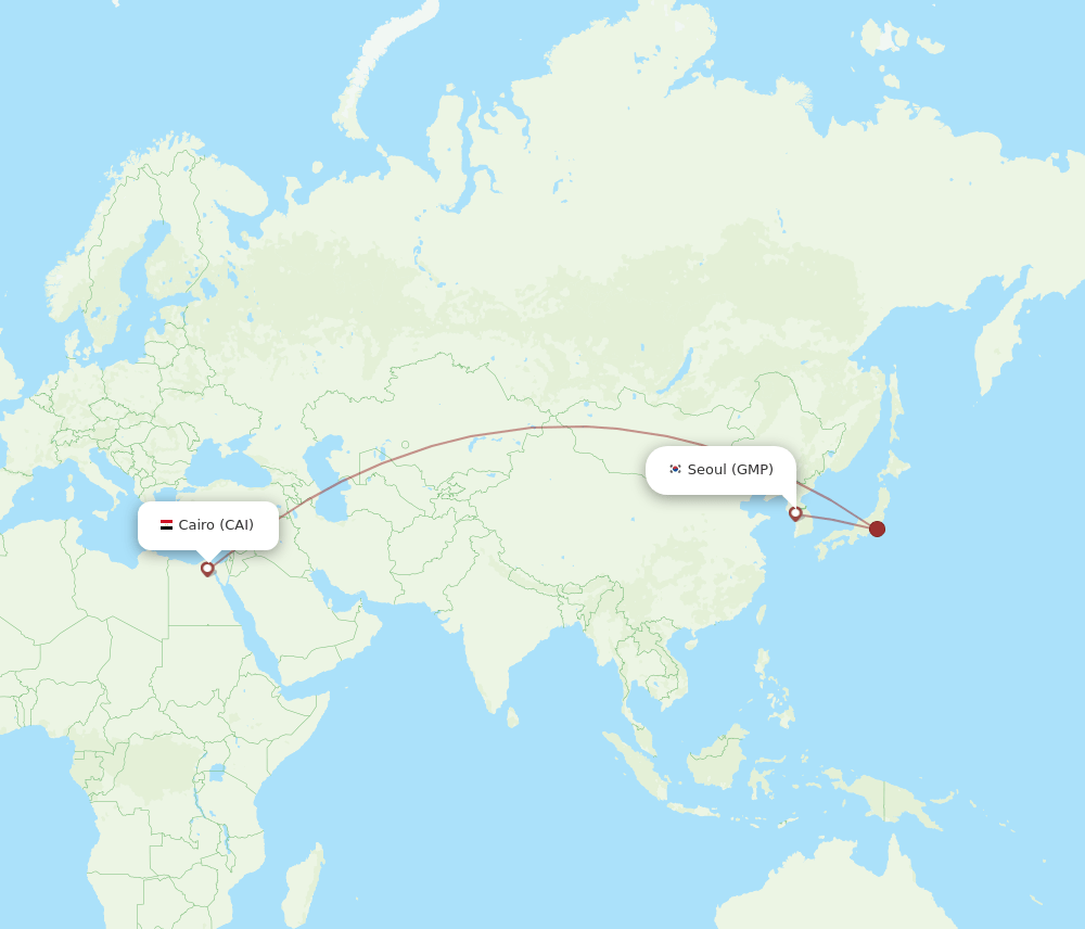 All Flight Routes From Seoul To Cairo GMP To CAI Flight Routes