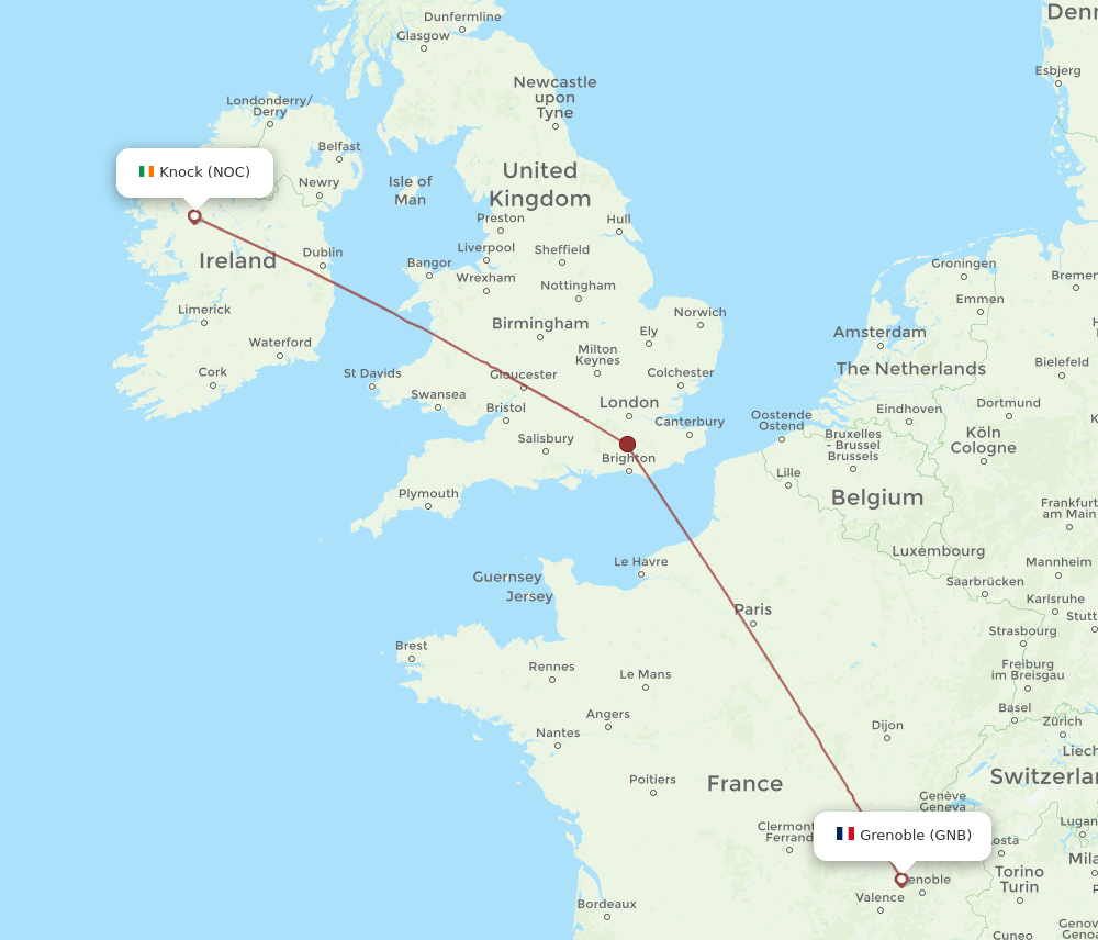 Flights From Knock To Grenoble NOC To GNB Flight Routes