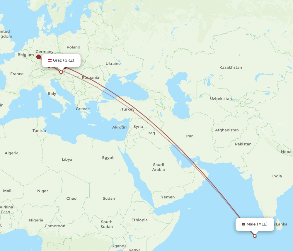 Flights From Graz To Male GRZ To MLE Flight Routes