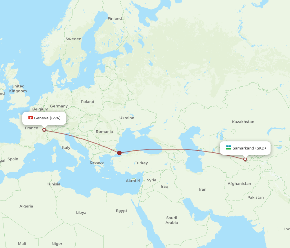 Flights From Geneva To Samarkand Gva To Skd Flight Routes