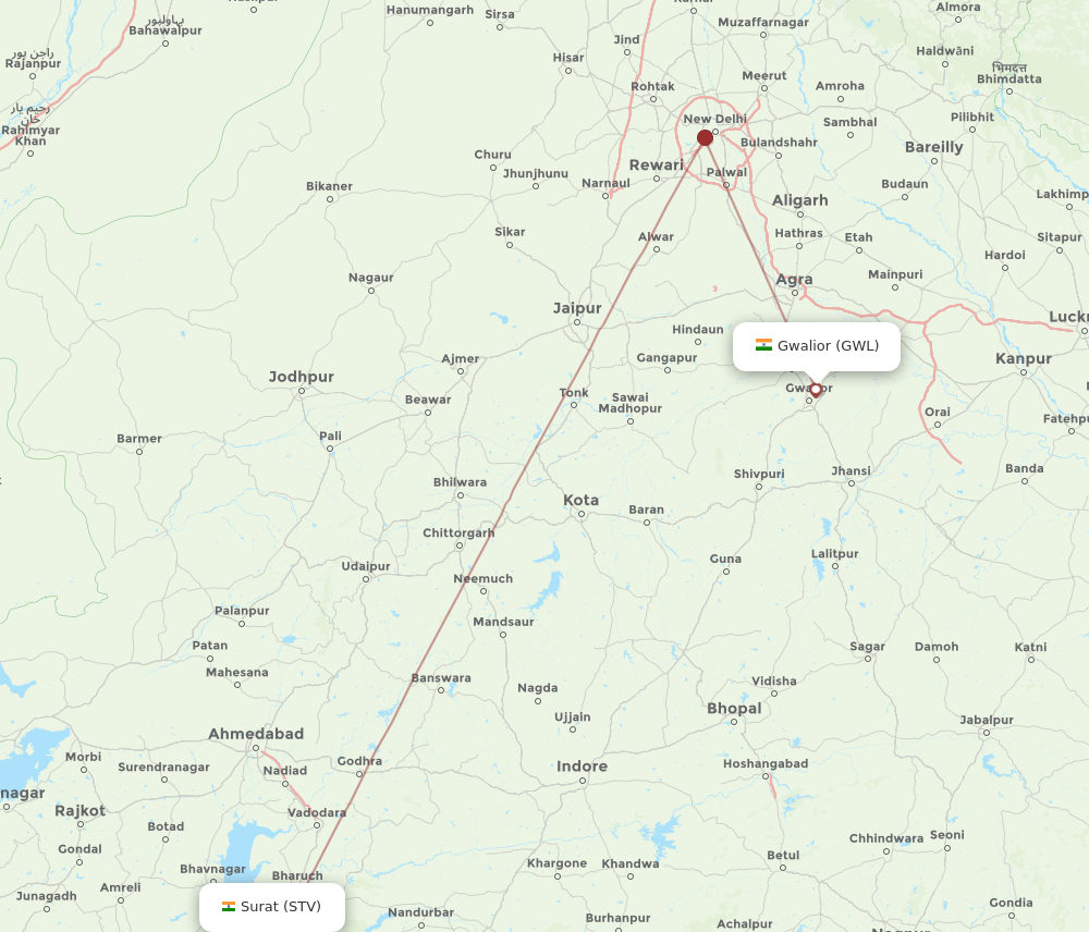 Flights From Gwalior To Surat Gujarat Gwl To Stv Flight Routes