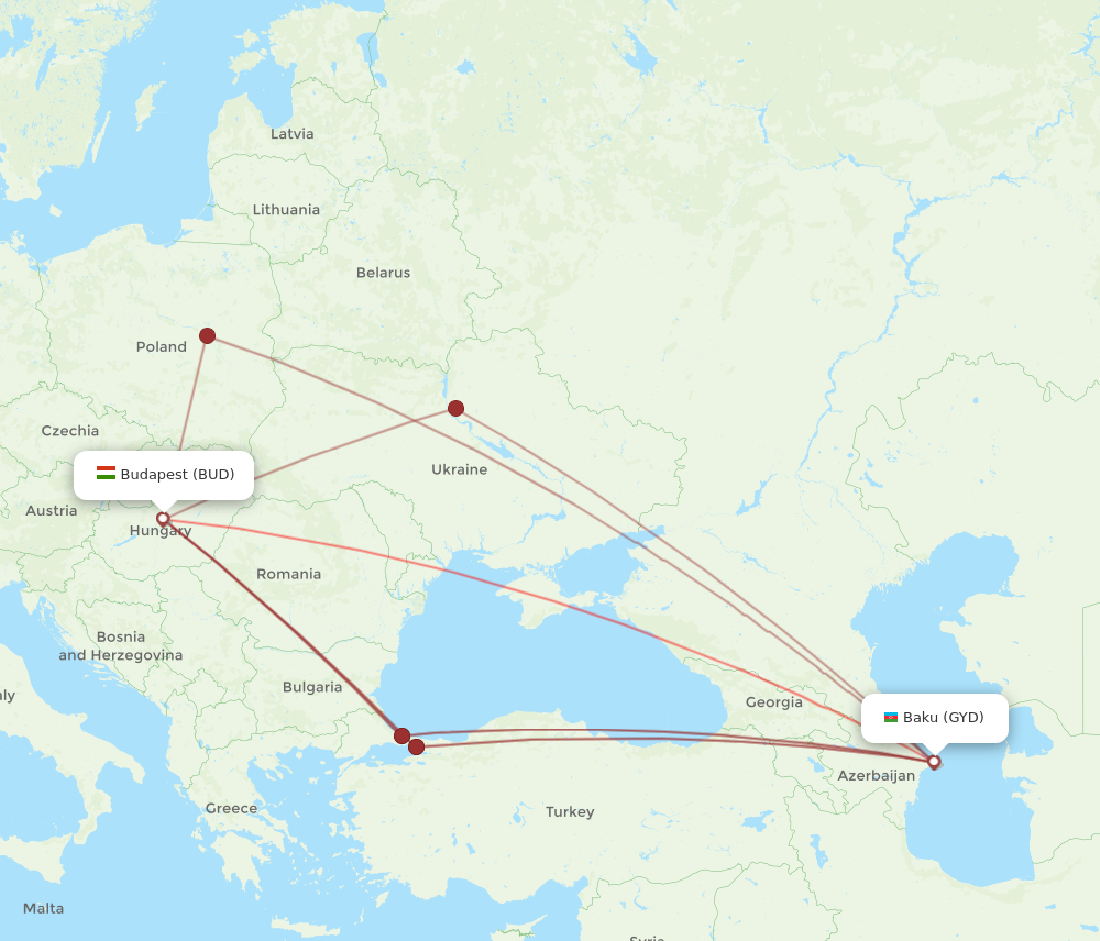 Flights From Baku To Budapest Gyd To Bud Flight Routes