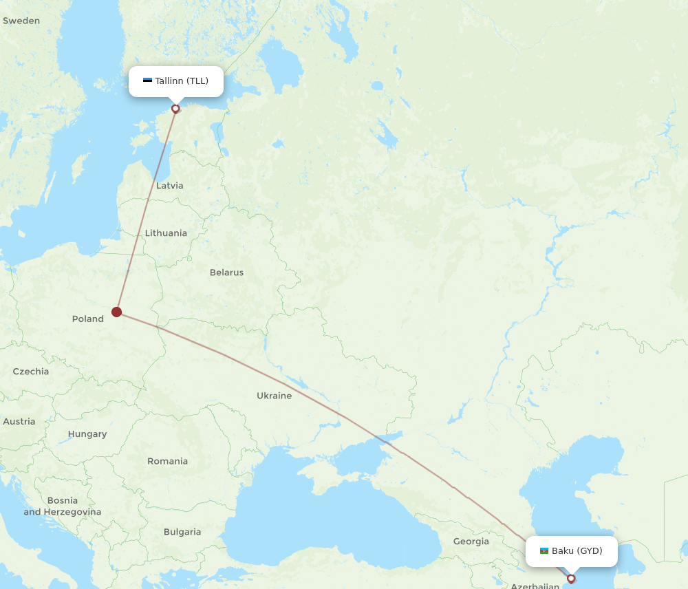 Flights From Baku To Tallinn GYD To TLL Flight Routes