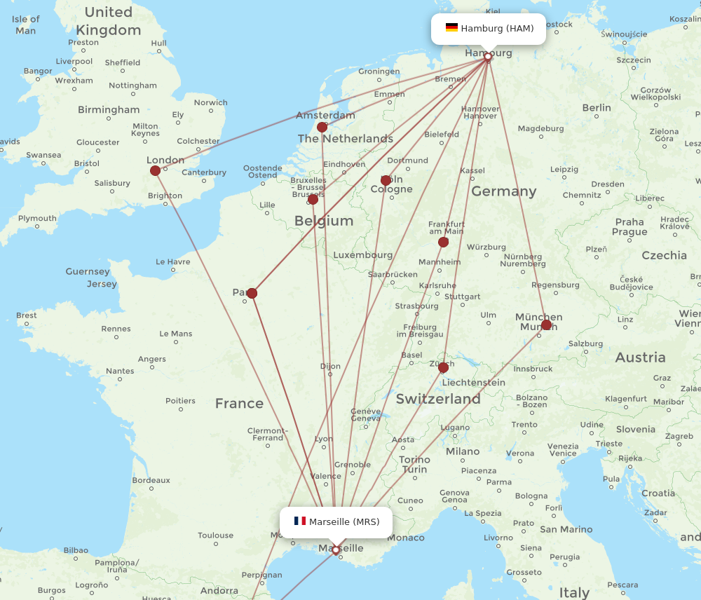 Flights From Hamburg To Marseille HAM To MRS Flight Routes