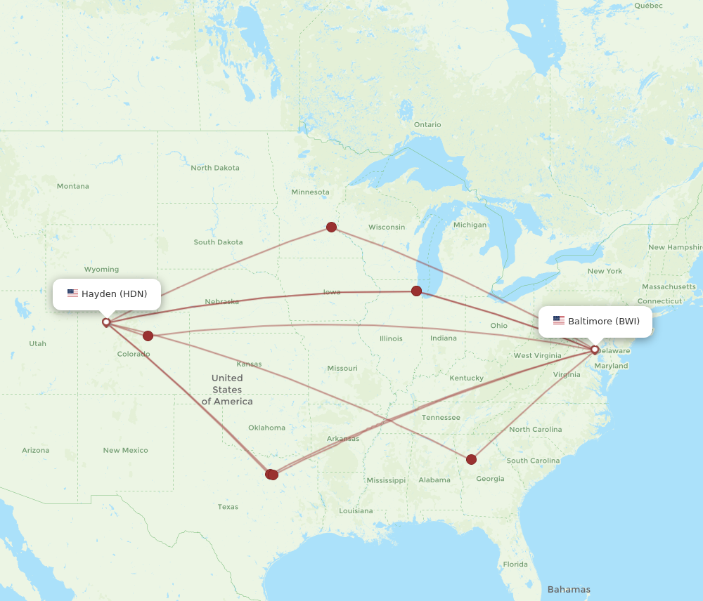 All Flight Routes From Hayden To Baltimore HDN To BWI Flight Routes